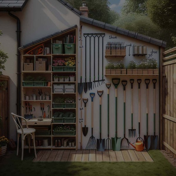Comment intégrer une solution de rangement pour les outils de jardin dans un espace extérieur restreint ?